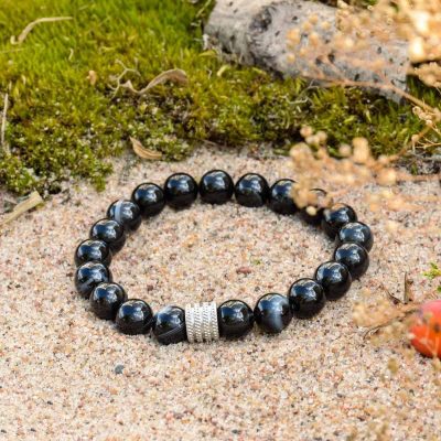 Bransoletka z czarnym agatem