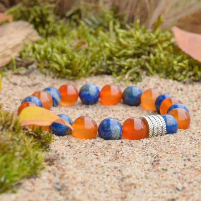 Bransoletka z lapis lazuli i karneolem