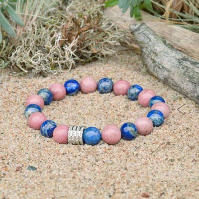 Bransoletka z rodochrozytem i lapis lazuli