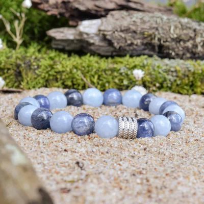 Bransoletka z Akwamarynem i Kyanitem