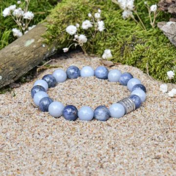 Bransoletka z Angelitem i Kyanitem