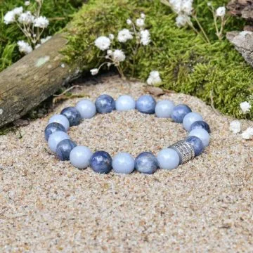 Bransoletka z Angelitem i Kyanitem