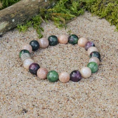 Bransoletka ze skaleniem i anyolitem (zoisytem)