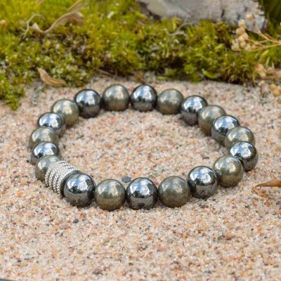 Bransoletka z Pirytu i Hematytu