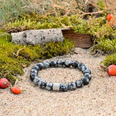 Bransoletka z Obsydianu Śnieżnego