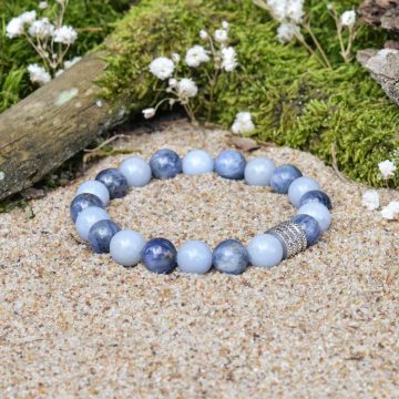 Bransoletka z Angelitu i Kyanitu