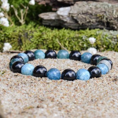 Bransoletka z Apatytu i Czarnego Turmalinu (Szerl)