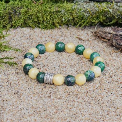 Bransoletka z Chryzokoli i Kalcytu