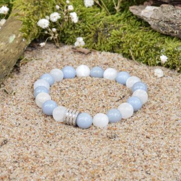 Bransoletka z Selenitu i Angelitu